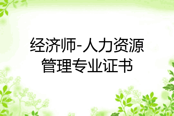 经济师-人力资源管理专业证书