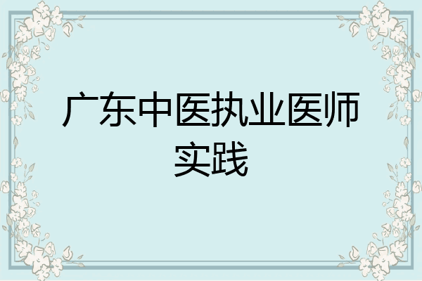 广东中医执业医师实践