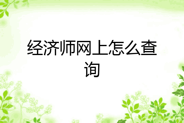 经济师网上怎么查询
