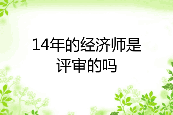 14年的经济师是评审的吗