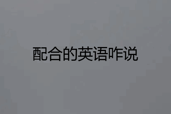 配合的英语咋说