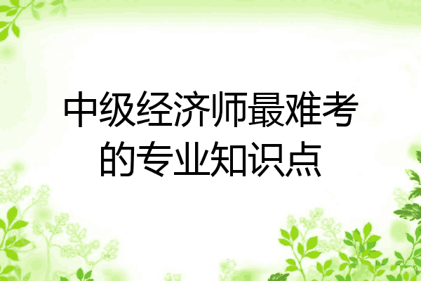 中级经济师最难考的专业知识点