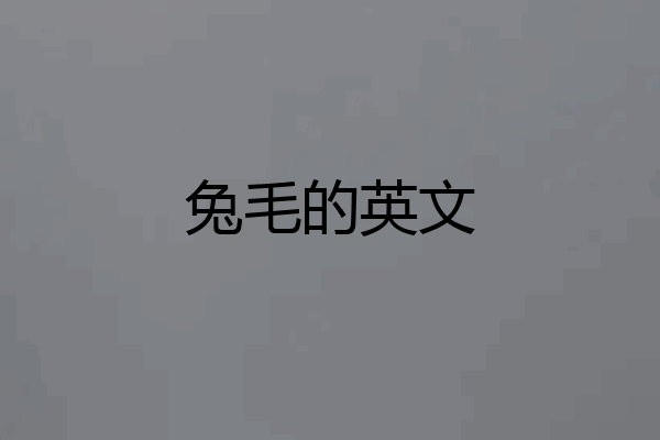 兔毛的英文
