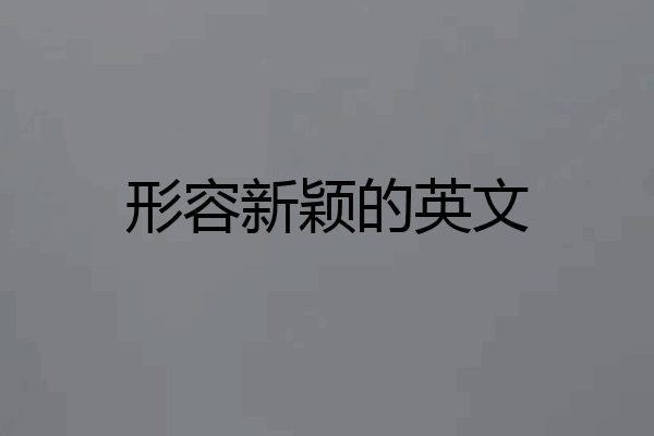 形容新颖的英文