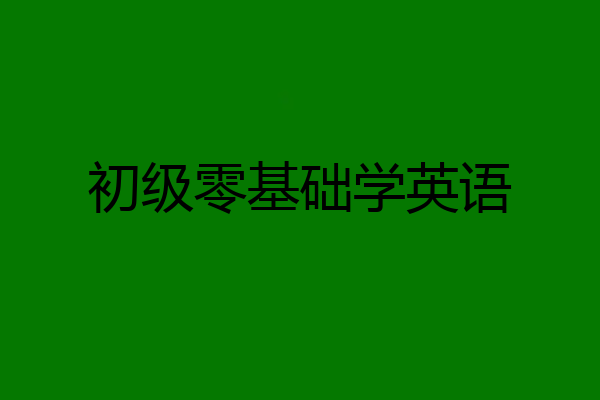 初级零基础学英语