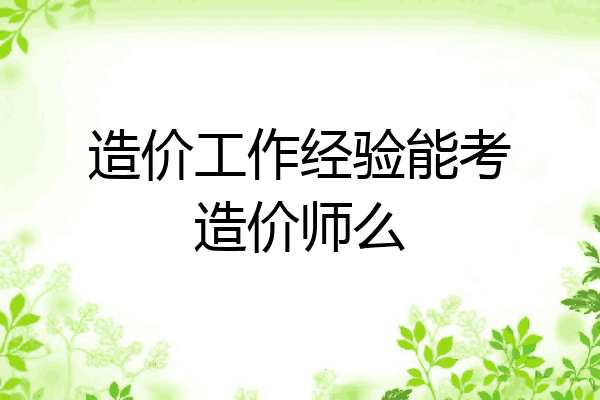 造价工作经验能考造价师么
