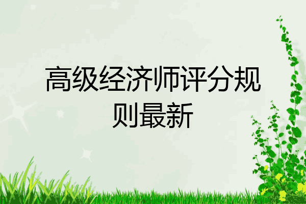 高级经济师评分规则最新