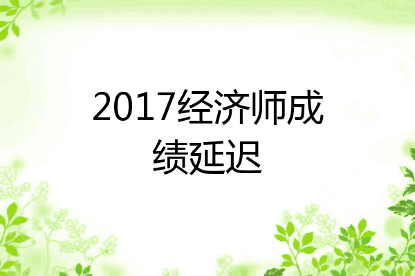2017经济师成绩延迟