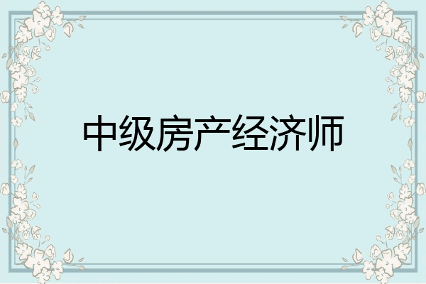 中级房产经济师