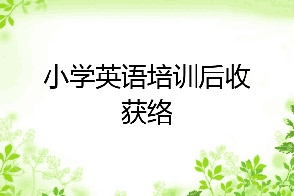 小学英语培训后收获络
