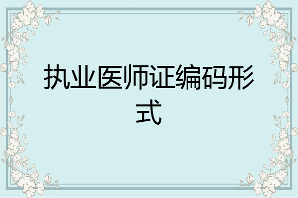 执业医师证编码形式