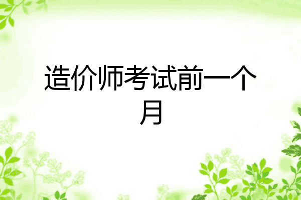 造价师考试前一个月