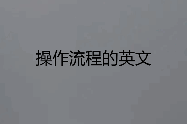 操作流程的英文