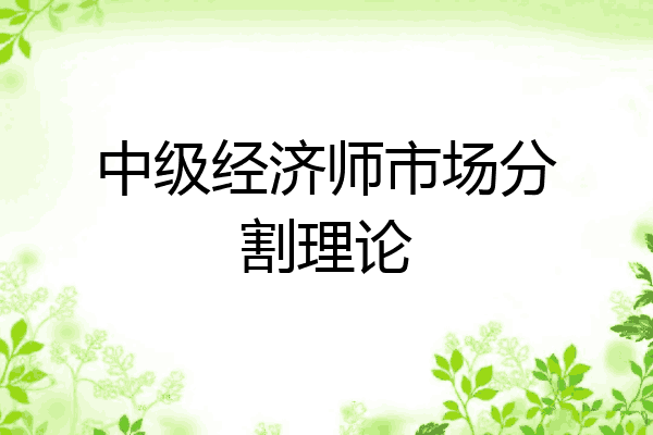 中级经济师市场分割理论