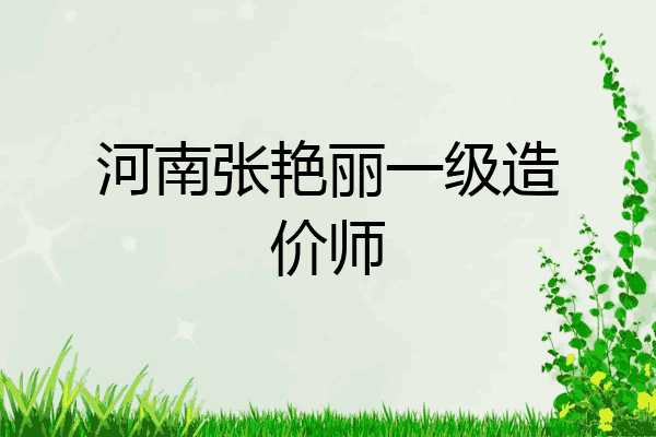 河南张艳丽一级造价师