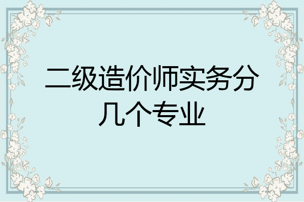 二级造价师实务分几个专业