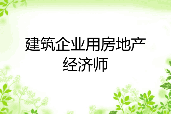 建筑企业用房地产经济师
