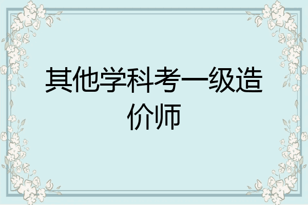 其他学科考一级造价师