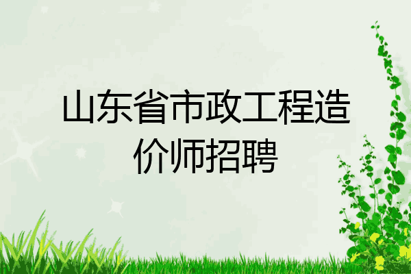 山东省市政工程造价师招聘