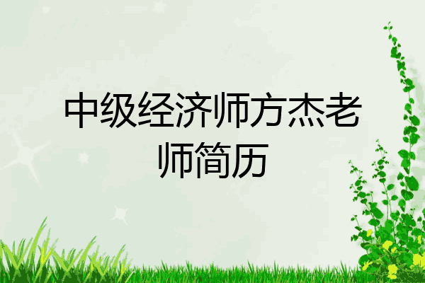 中级经济师方杰老师简历