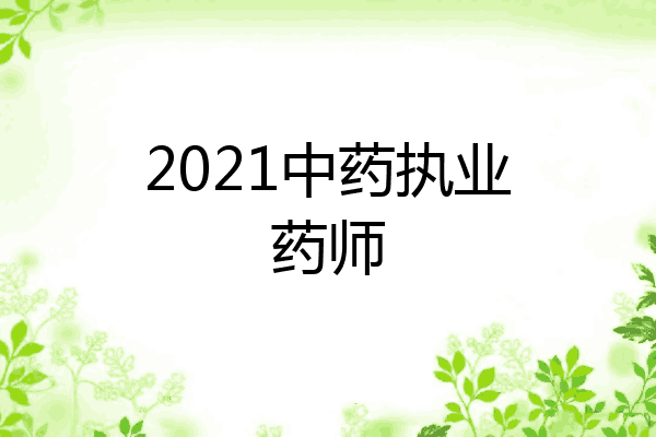 2021中药执业药师