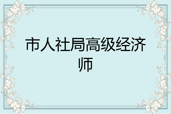 市人社局高级经济师