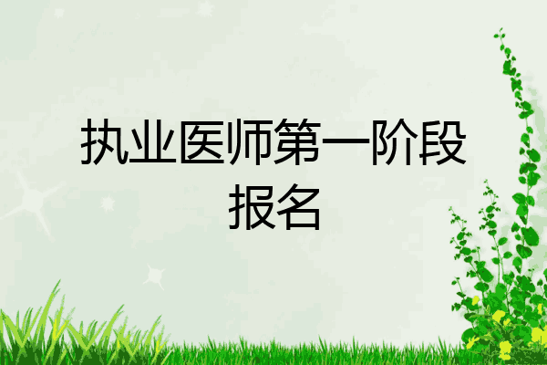 执业医师第一阶段报名