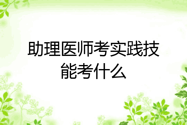 助理医师考实践技能考什么