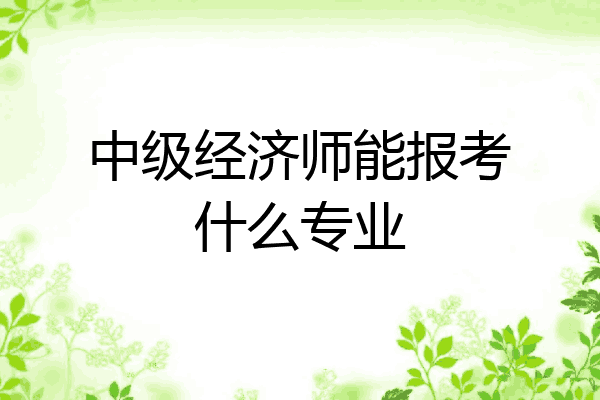中级经济师能报考什么专业