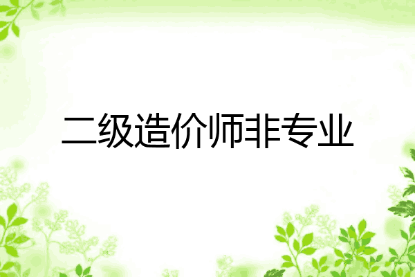 二级造价师非专业