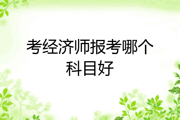 考经济师报考哪个科目好