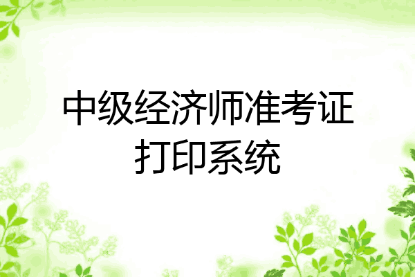 中级经济师准考证打印系统