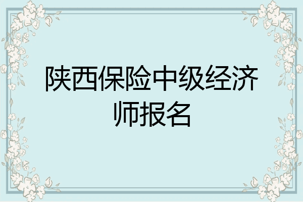 陕西保险中级经济师报名