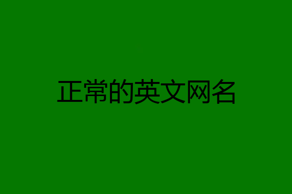 正常的英文网名