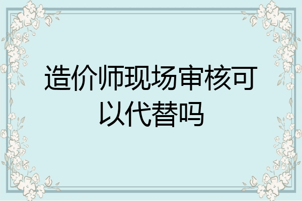 造价师现场审核可以代替吗