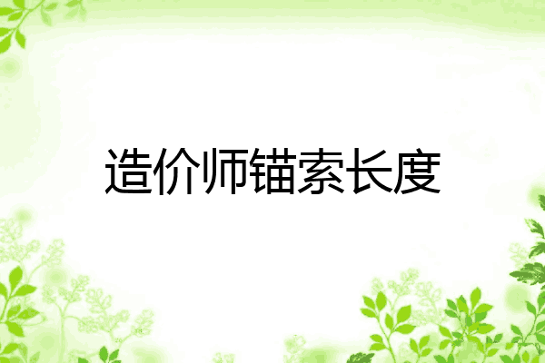 造价师锚索长度