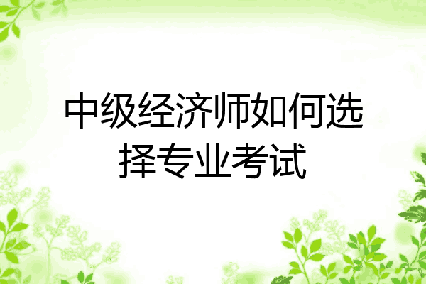 中级经济师如何选择专业考试