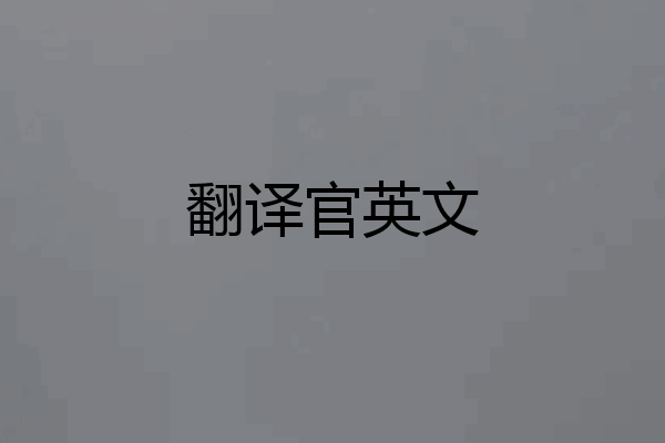 翻译官英文