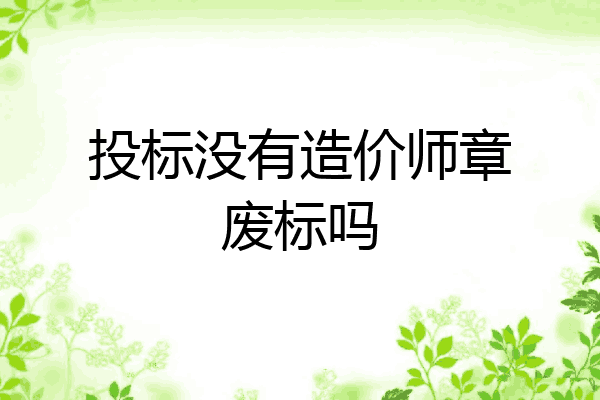 投标没有造价师章废标吗