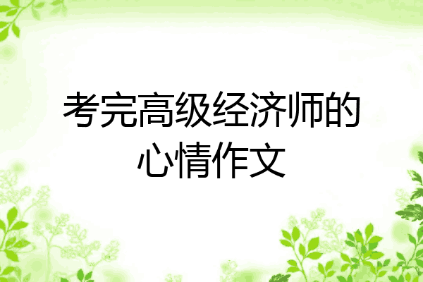 考完高级经济师的心情作文