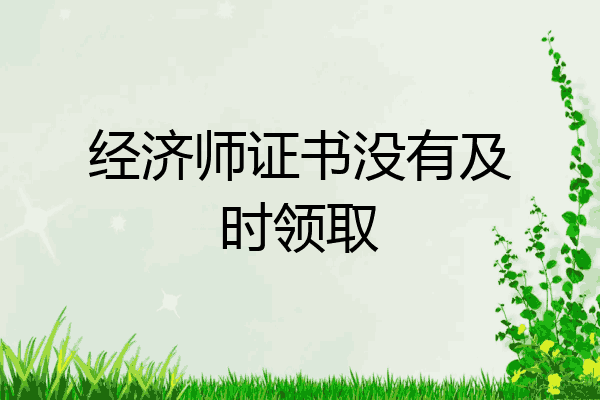 经济师证书没有及时领取