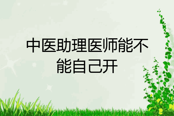 中医助理医师能不能自己开