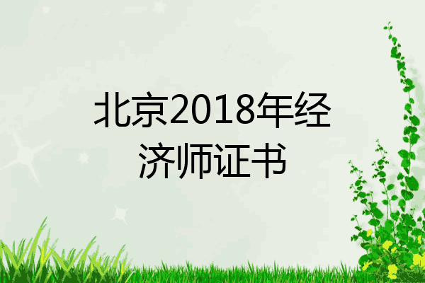 北京2018年经济师证书