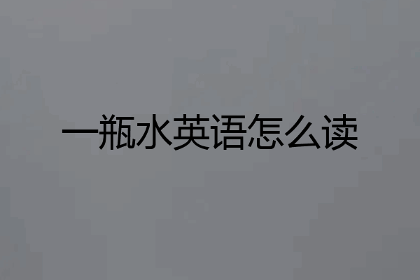一瓶水英语怎么读