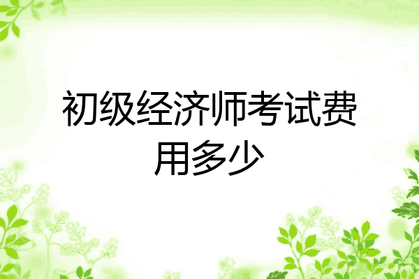 初级经济师考试费用多少