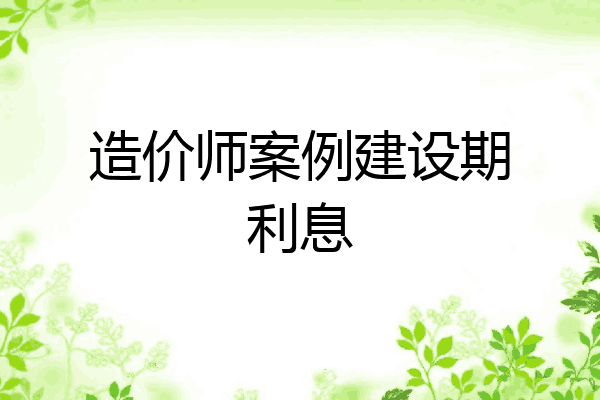 造价师案例建设期利息