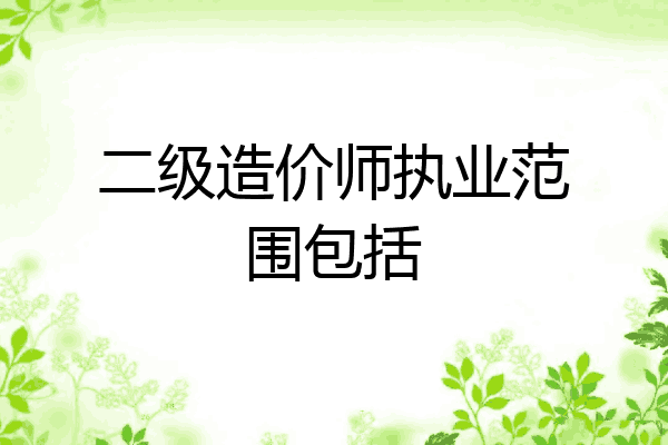 二级造价师执业范围包括