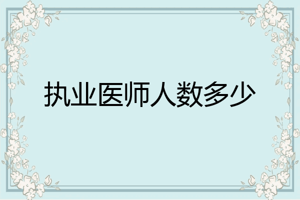 执业医师人数多少