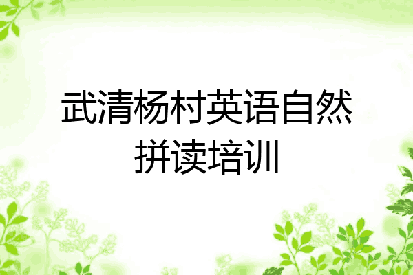 武清杨村英语自然拼读培训