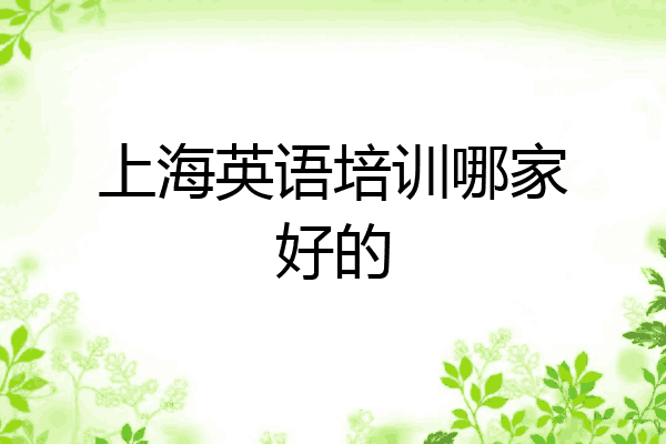 上海英语培训哪家好的